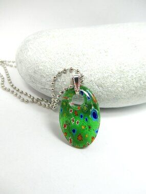 Green Millefiori necklace